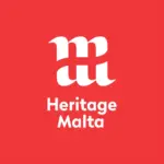 Heritage Malta logo: white hm monogram with 'Heritage Malta' on red background, branding image
