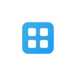 Blue square app icon with four white rounded-square tiles arranged in a 2x2 grid.