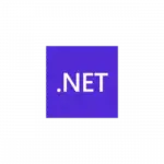 Purple square logo with white text reading ".NET" on a dark background