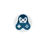 Blue game controller icon with white buttons on a light background, representing gaming control.