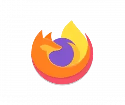 Mozilla Firefox logo: an orange fox curled around a purple globe. (Browser icon)