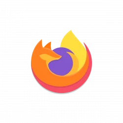 Mozilla Firefox logo: an orange fox curled around a purple globe. (Browser icon)