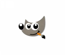 Gray cartoon cat with large eyes and an orange cigarette, smoke puff to the left, on a black background.