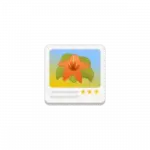 Award badge with an orange flower icon on a gradient blue-to-yellow background and a five-star rating.