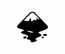 White mountain logo on a black background.