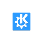 KDE logo: white gear and letter K on a blue rounded-square background.