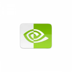 Split white and lime green rounded-square logo featuring an abstract eye motif.