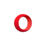 Opera browser logo: a red circular 'O' on a black background.