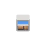 Small gray vending machine with an open blue drawer showing two brown boxes inside.