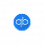 Blue circular logo with white lowercase 'qb' letters in the center.