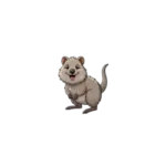 Cute cartoon brown ferret standing on hind legs, smiling at the viewer.