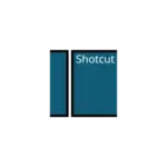 Shotcut logo featuring two teal rectangles with the word 'Shotcut' on a black background.