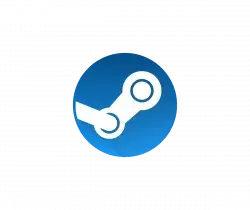 Blue circle Steam logo with a white stylized valve graphic.