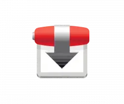 Envelope icon with a red stamp, indicating sending mail or email