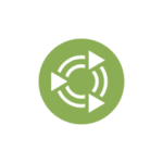 Green circular button with a repeat/loop icon (arrows forming a circle)