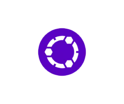 Purple circular gear/settings icon on a black background