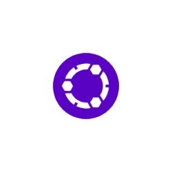 Purple circular gear/settings icon on a black background