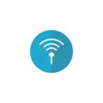 Blue circular button featuring a white Wi‑Fi signal icon